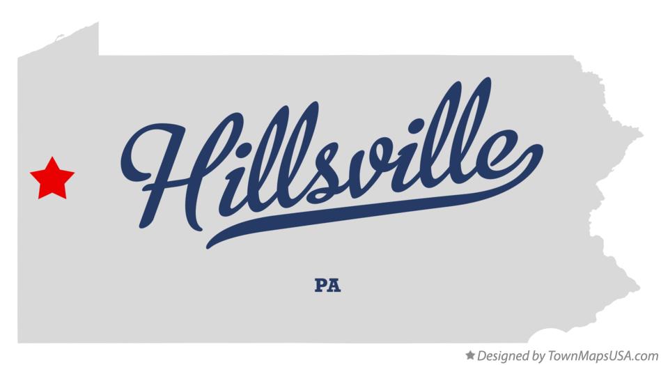 Map of Hillsville Pennsylvania PA