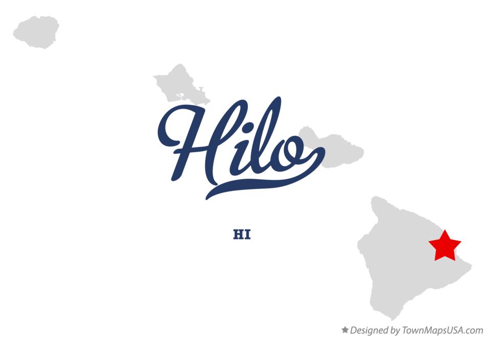 Map of Hilo Hawaii HI