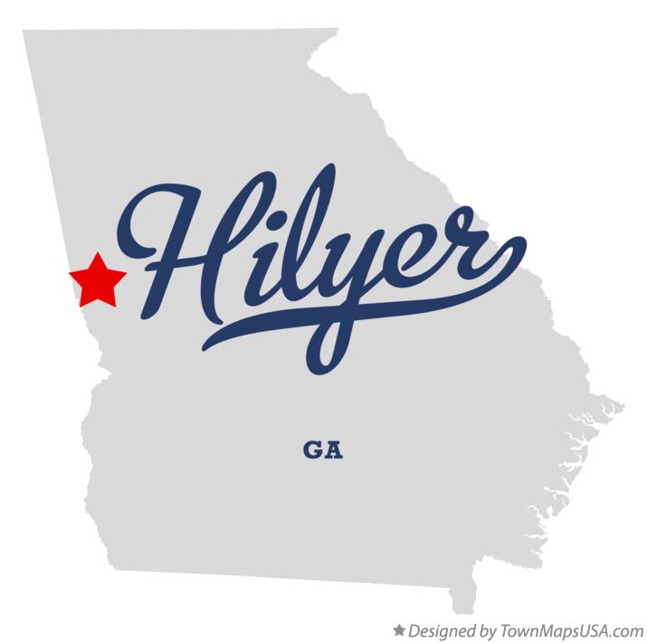 Map of Hilyer Georgia GA