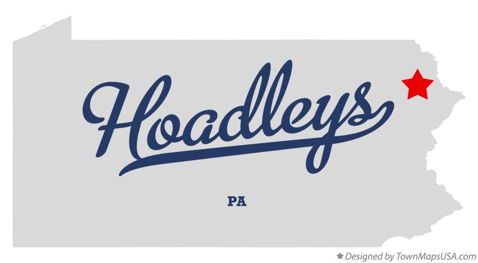 Map of Hoadleys Pennsylvania PA