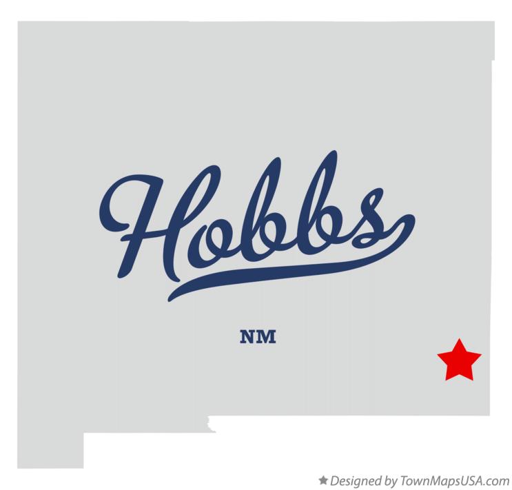 Map of Hobbs New Mexico NM