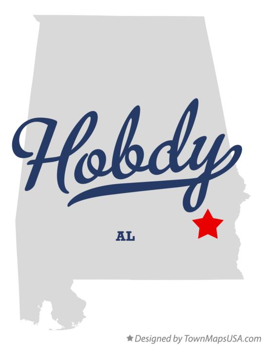 Map of Hobdy Alabama AL