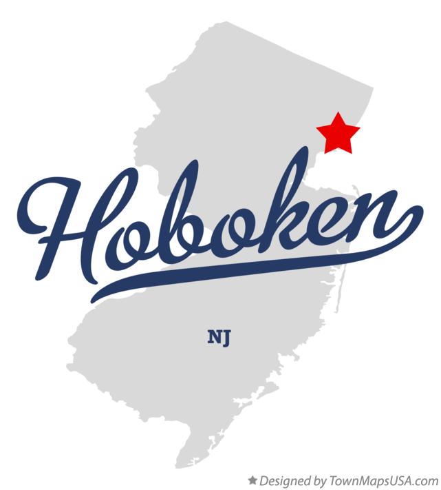 Map of Hoboken New Jersey NJ