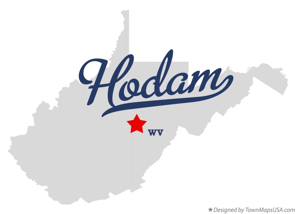 Map of Hodam West Virginia WV