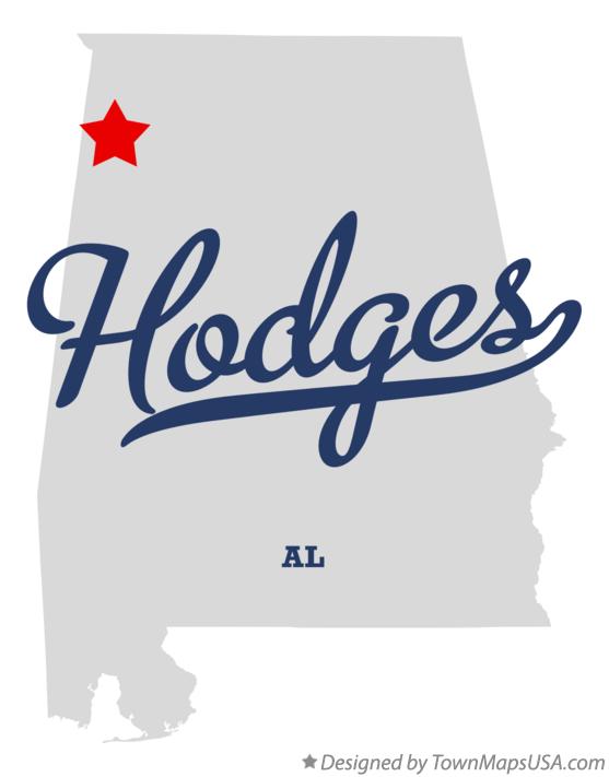Map of Hodges Alabama AL