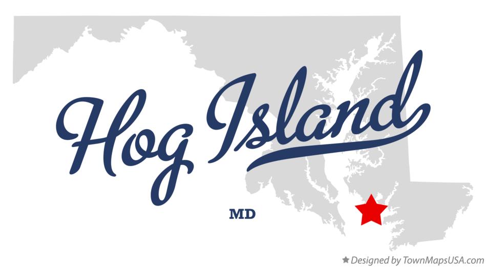 Map of Hog Island Maryland MD