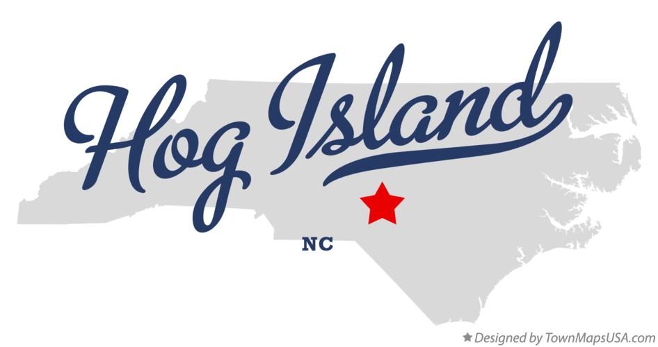 Map of Hog Island North Carolina NC
