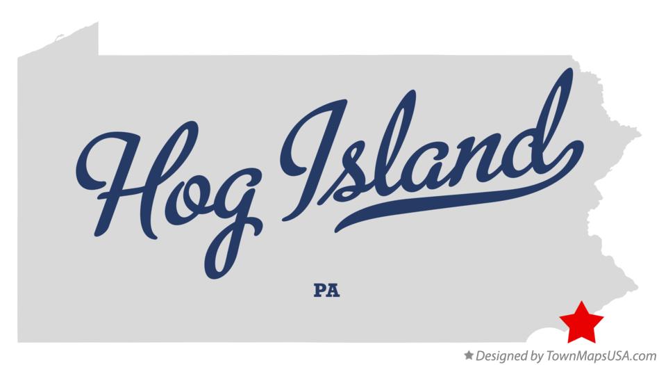 Map of Hog Island Pennsylvania PA