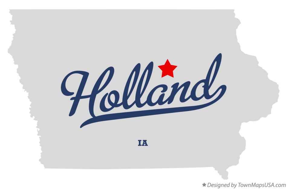 Map of Holland Iowa IA
