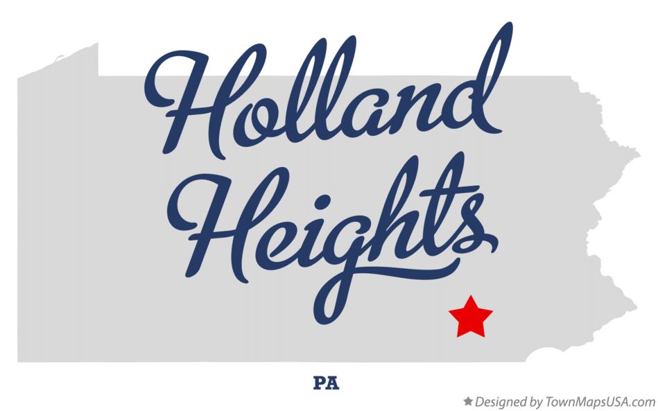 Map of Holland Heights Pennsylvania PA