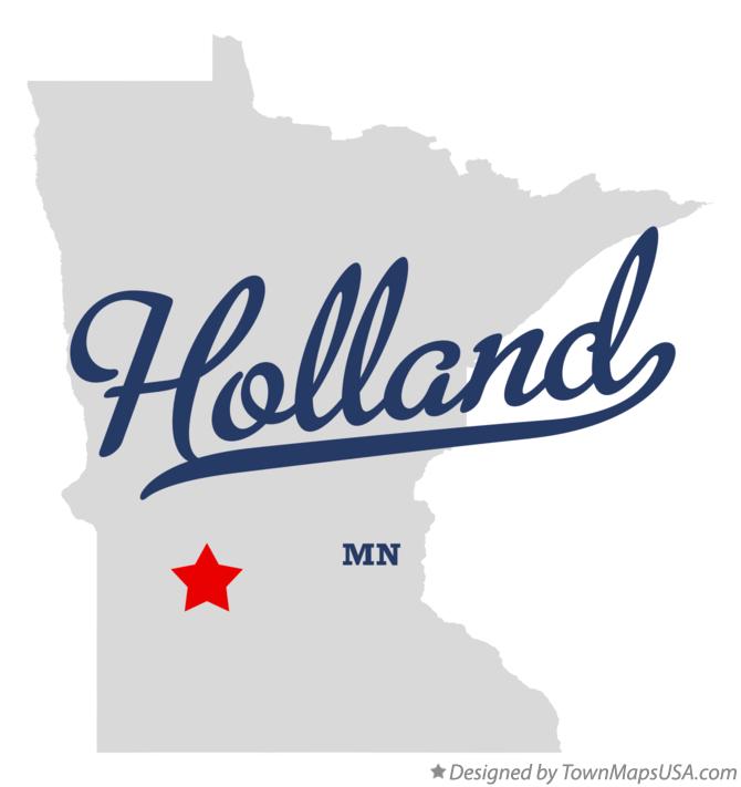 Map of Holland Minnesota MN