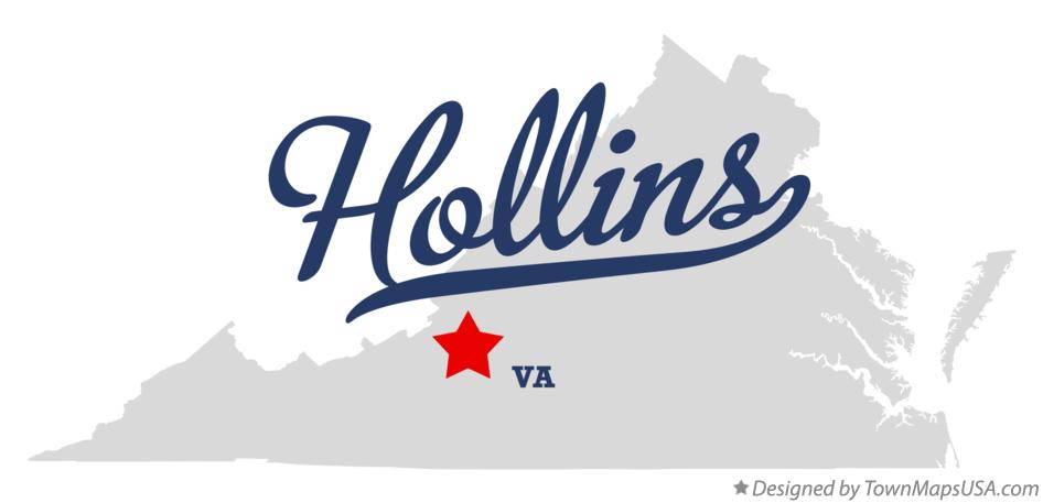 Map of Hollins Virginia VA