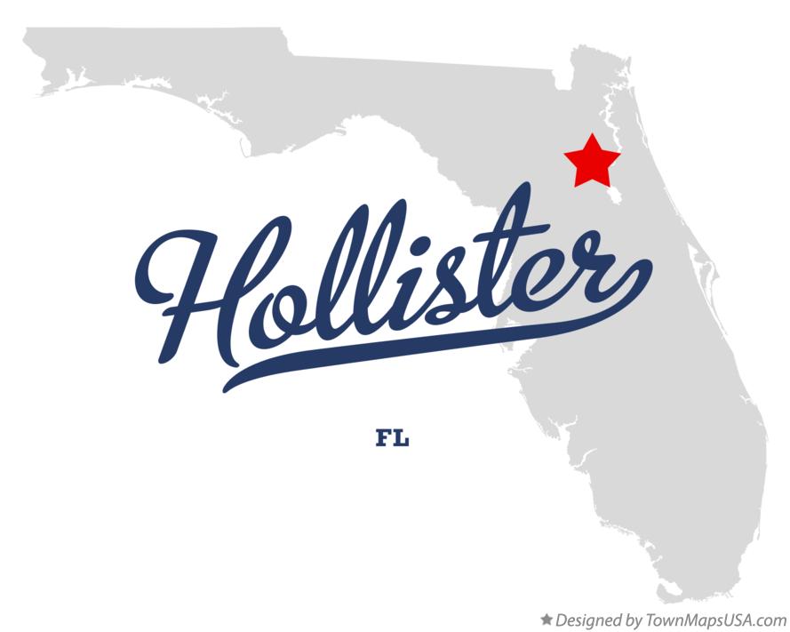 Map of Hollister, FL, Florida
