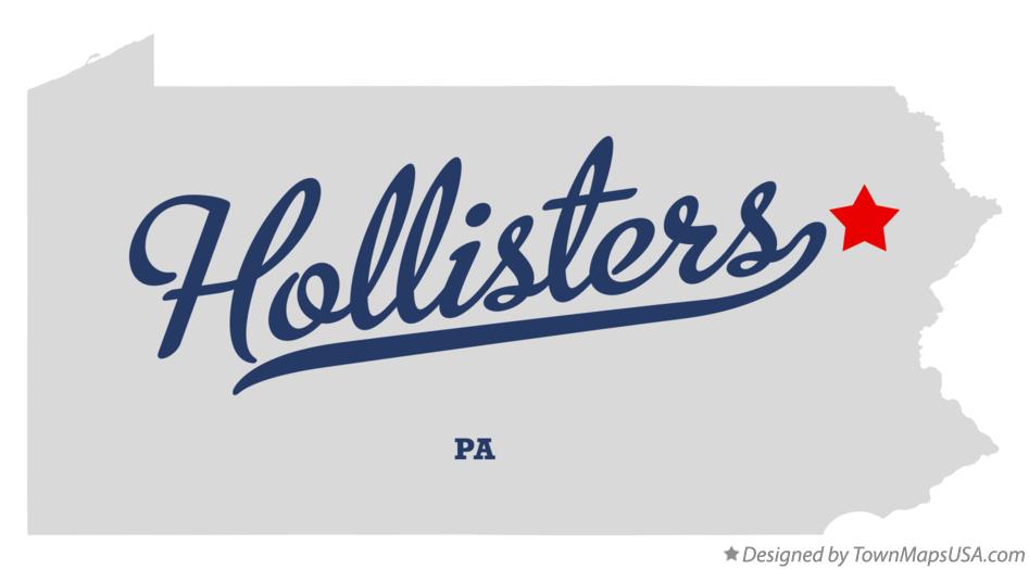 Map of Hollisters Pennsylvania PA