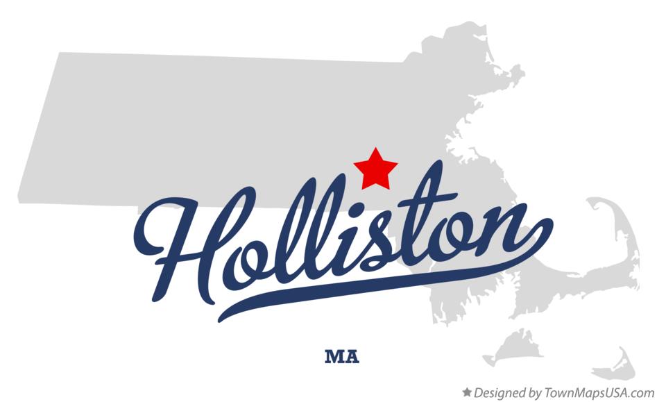Map of Holliston Massachusetts MA