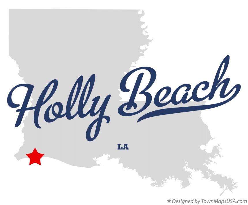 Map of Holly Beach Louisiana LA