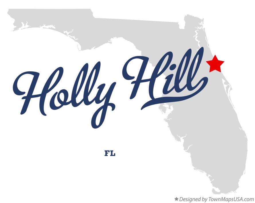 Map of Holly Hill Florida FL