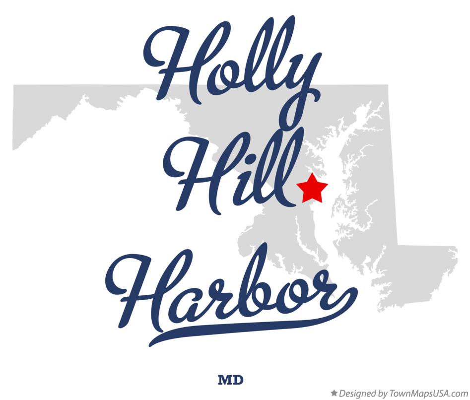 Map of Holly Hill Harbor Maryland MD