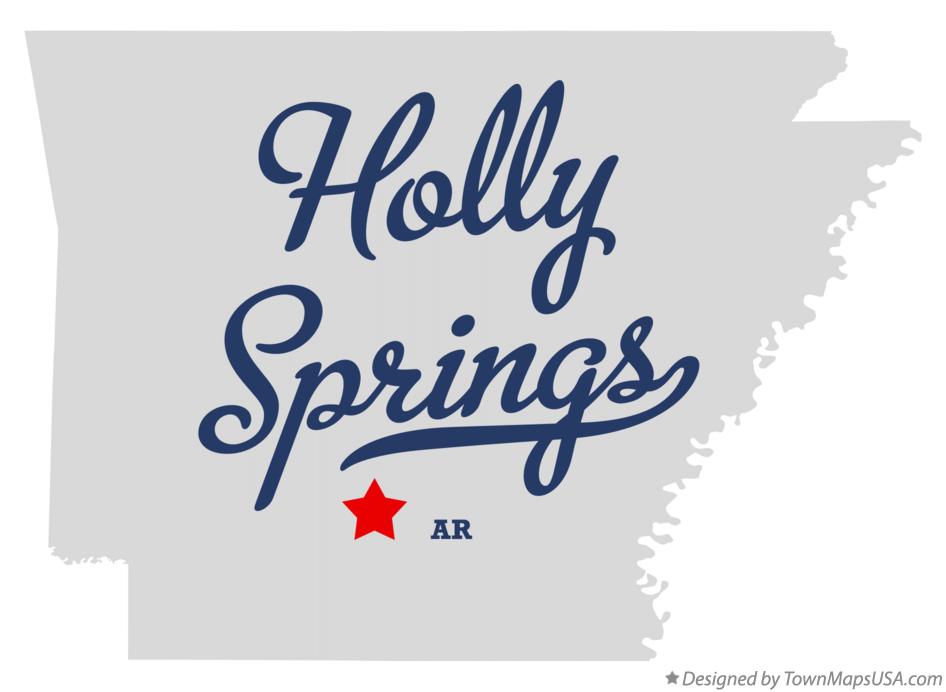 Map of Holly Springs Arkansas AR