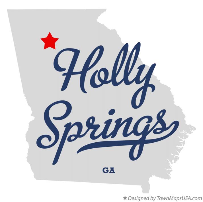 Map of Holly Springs Georgia GA