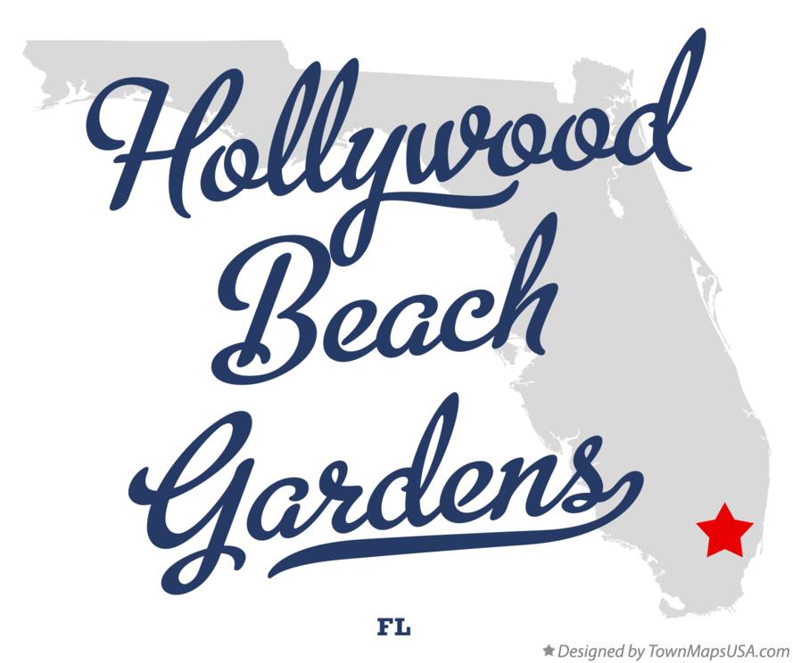 Map of Hollywood Beach Gardens Florida FL