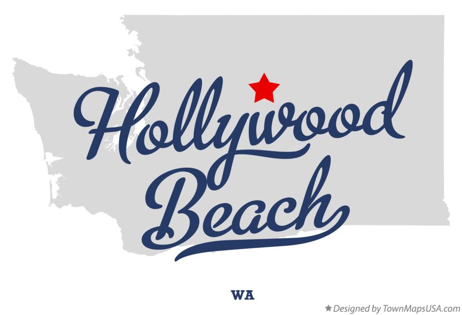 Map of Hollywood Beach Washington WA