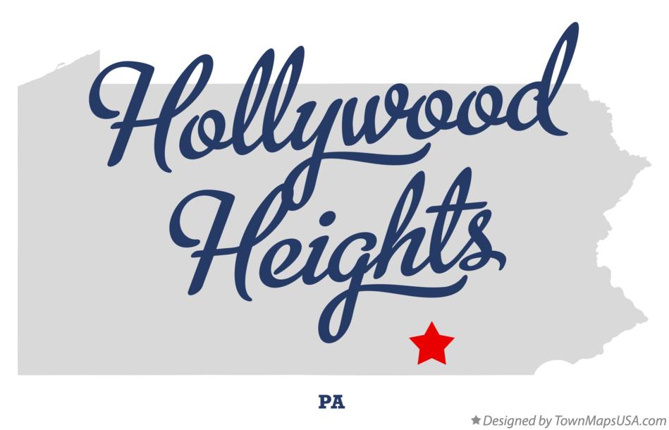 Map of Hollywood Heights Pennsylvania PA