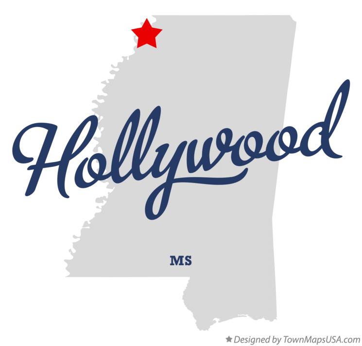 Map of Hollywood Mississippi MS