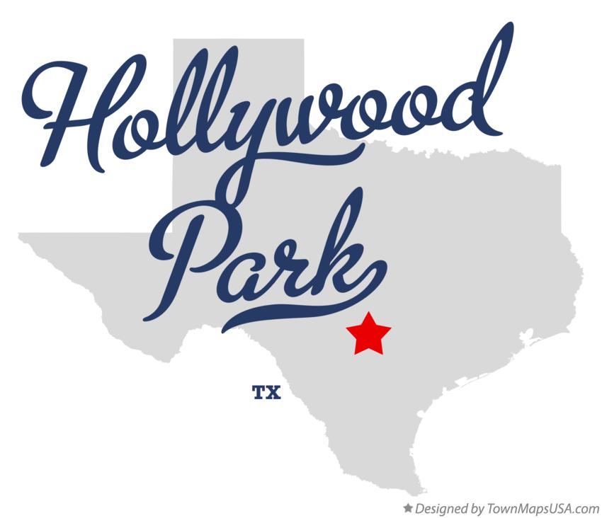 Map of Hollywood Park Texas TX