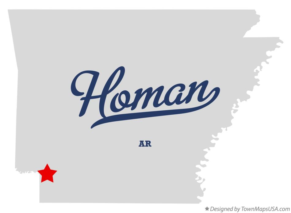 Map of Homan Arkansas AR