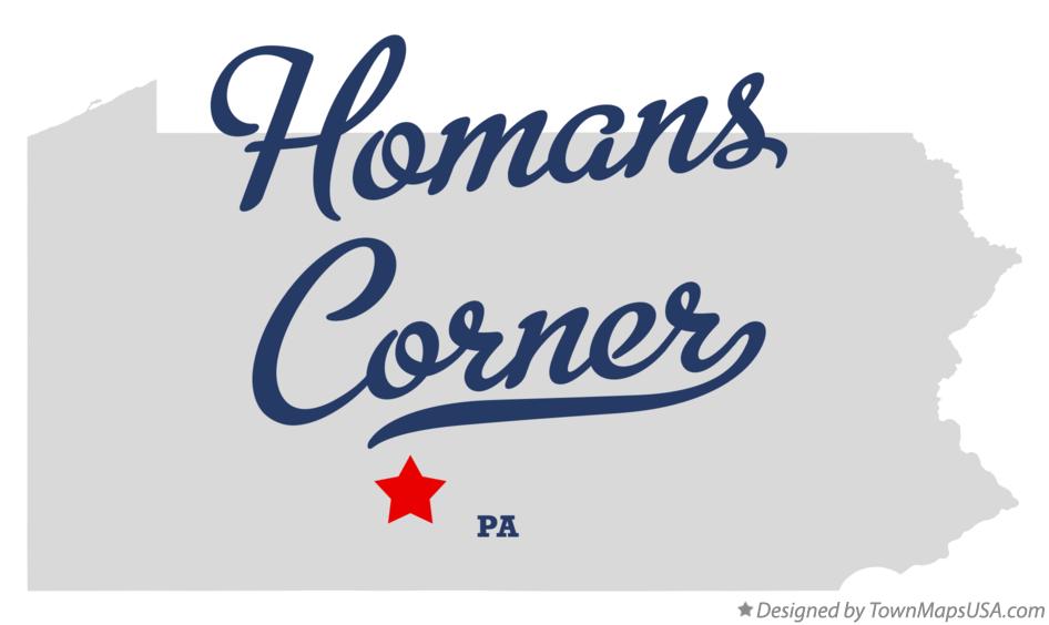 Map of Homans Corner Pennsylvania PA