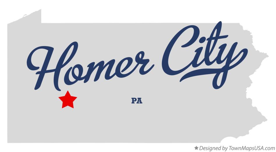 Map of Homer City Pennsylvania PA