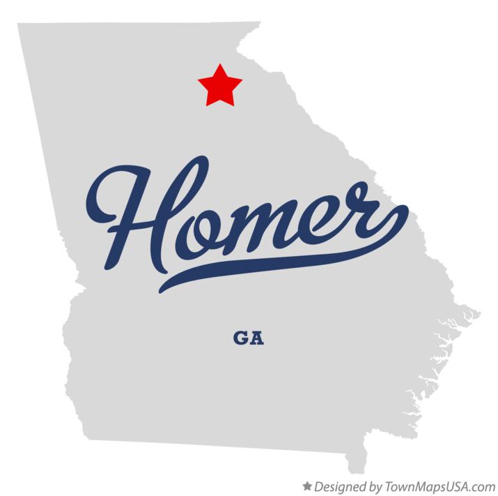 Map of Homer Georgia GA