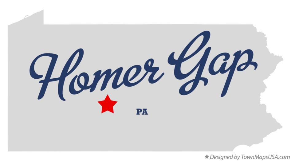 Map of Homer Gap Pennsylvania PA
