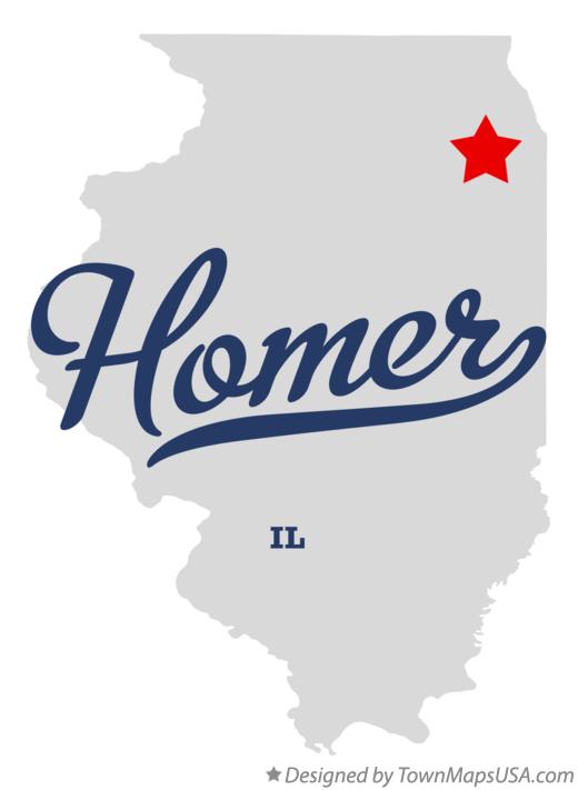 Map of Homer Illinois IL