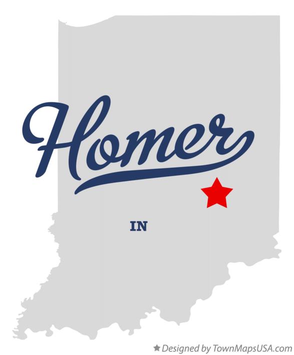 Map of Homer Indiana IN