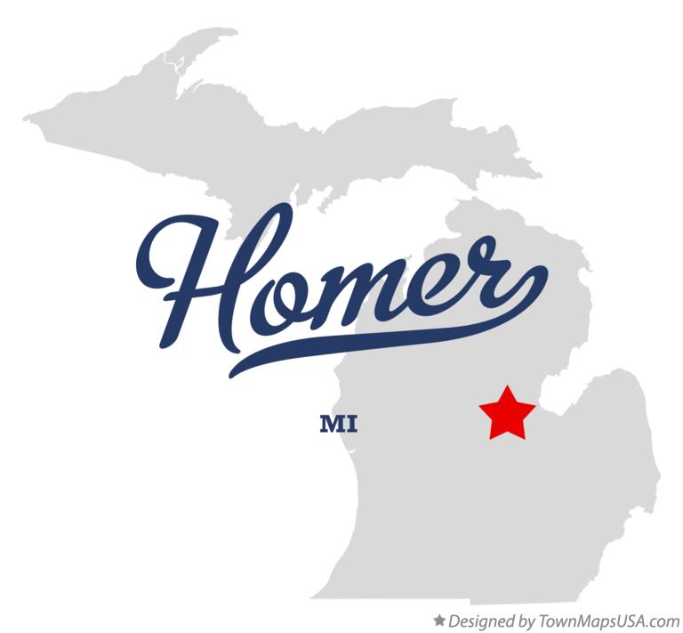 Map of Homer Michigan MI