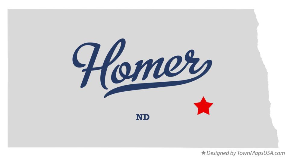 Map of Homer North Dakota ND