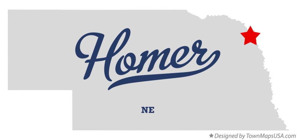 Map of Homer Nebraska NE