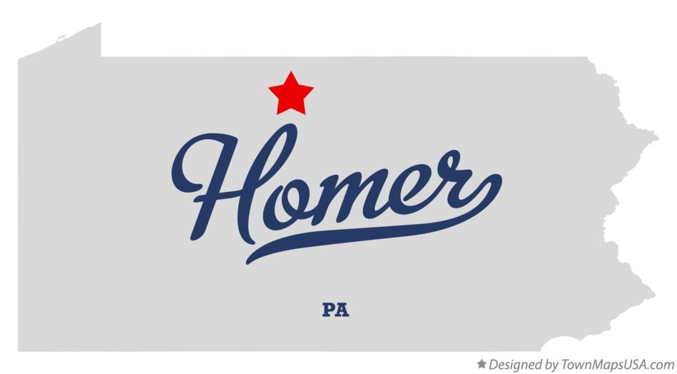 Map of Homer Pennsylvania PA