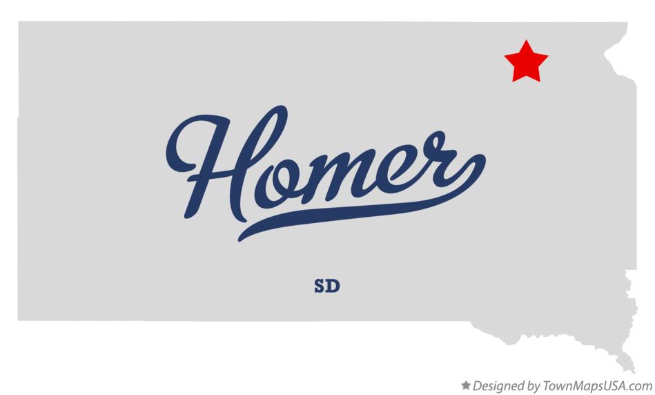 Map of Homer South Dakota SD