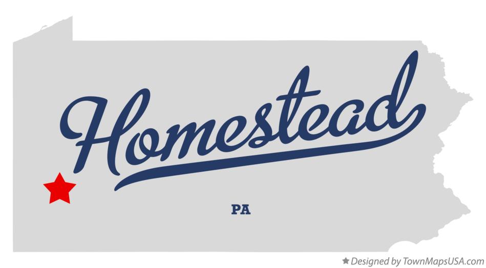 Map of Homestead Pennsylvania PA