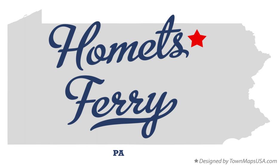 Map of Homets Ferry Pennsylvania PA