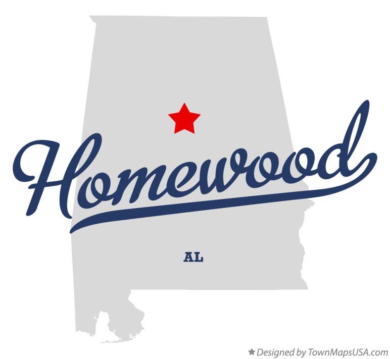 Map of Homewood Alabama AL