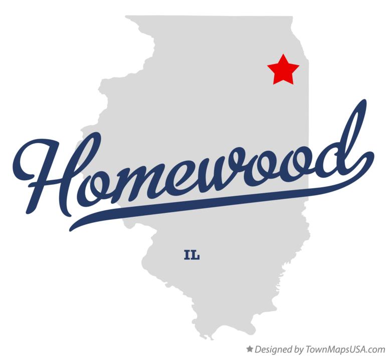 Map of Homewood Illinois IL