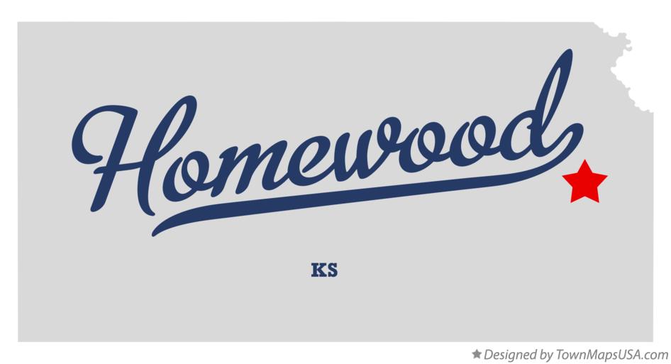 Map of Homewood Kansas KS