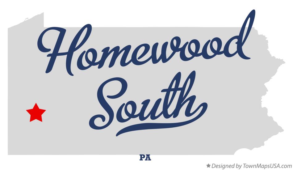 Map of Homewood South Pennsylvania PA
