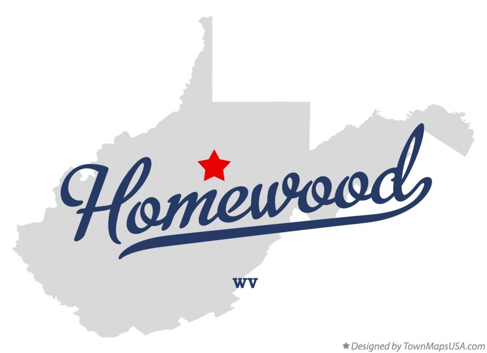 Map of Homewood West Virginia WV
