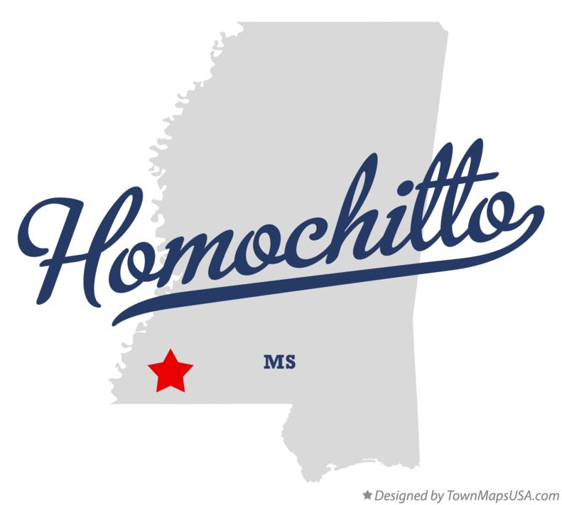 Map of Homochitto Mississippi MS
