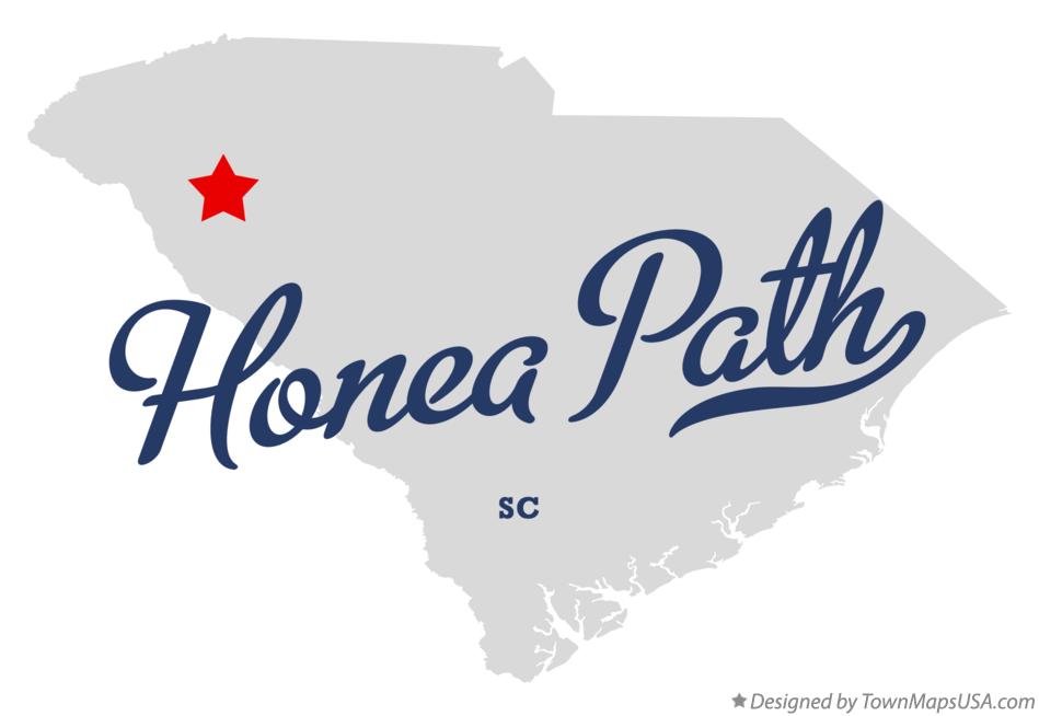 Map of Honea Path South Carolina SC